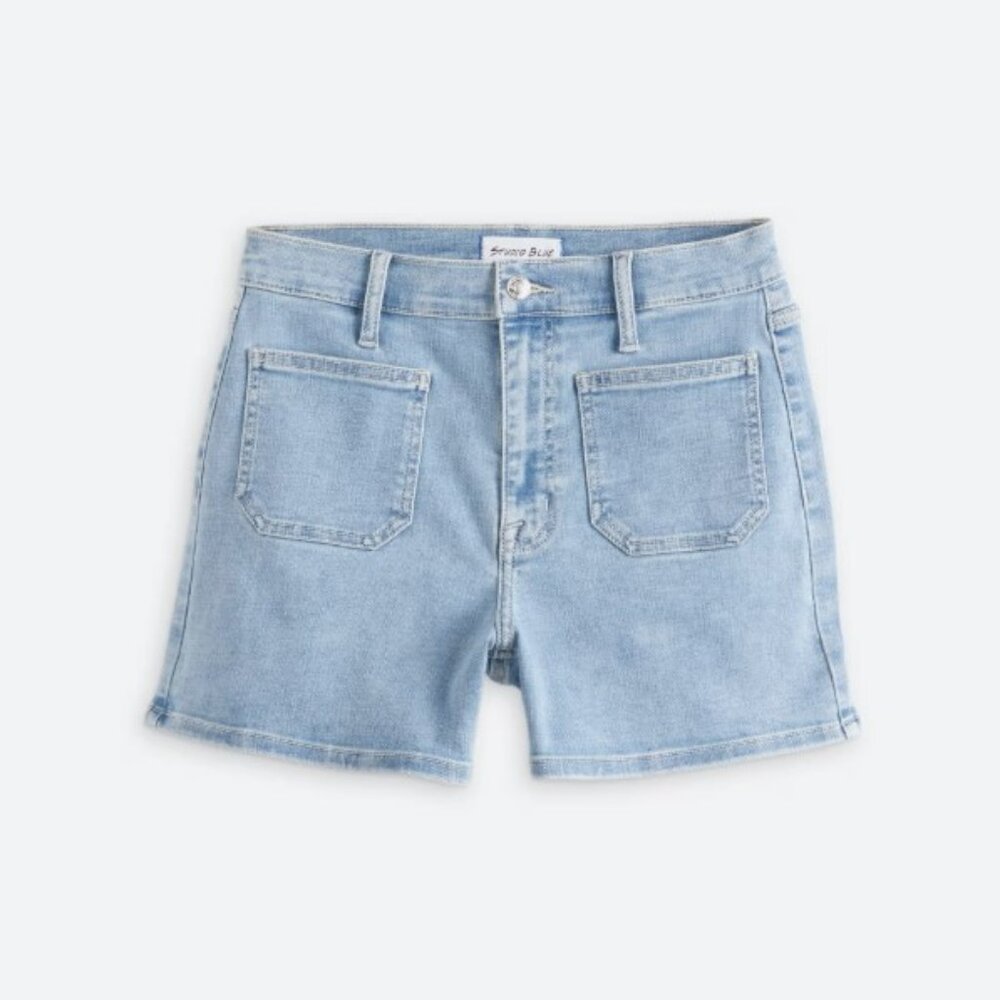 Studio Blue Clarita Super High Rise Patch Pocket Denim Short Size 32 (14)